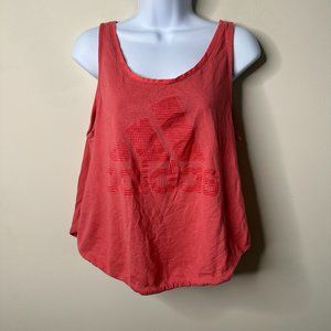 Adidas Coral Graphic Tank Cropped Hem Women's Large